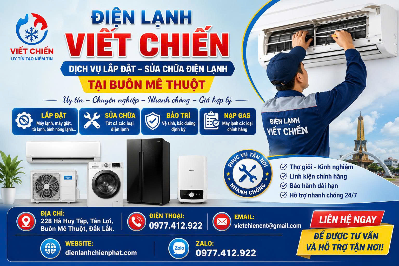 lắp đặt điện lạnh Buôn Ma Thuột