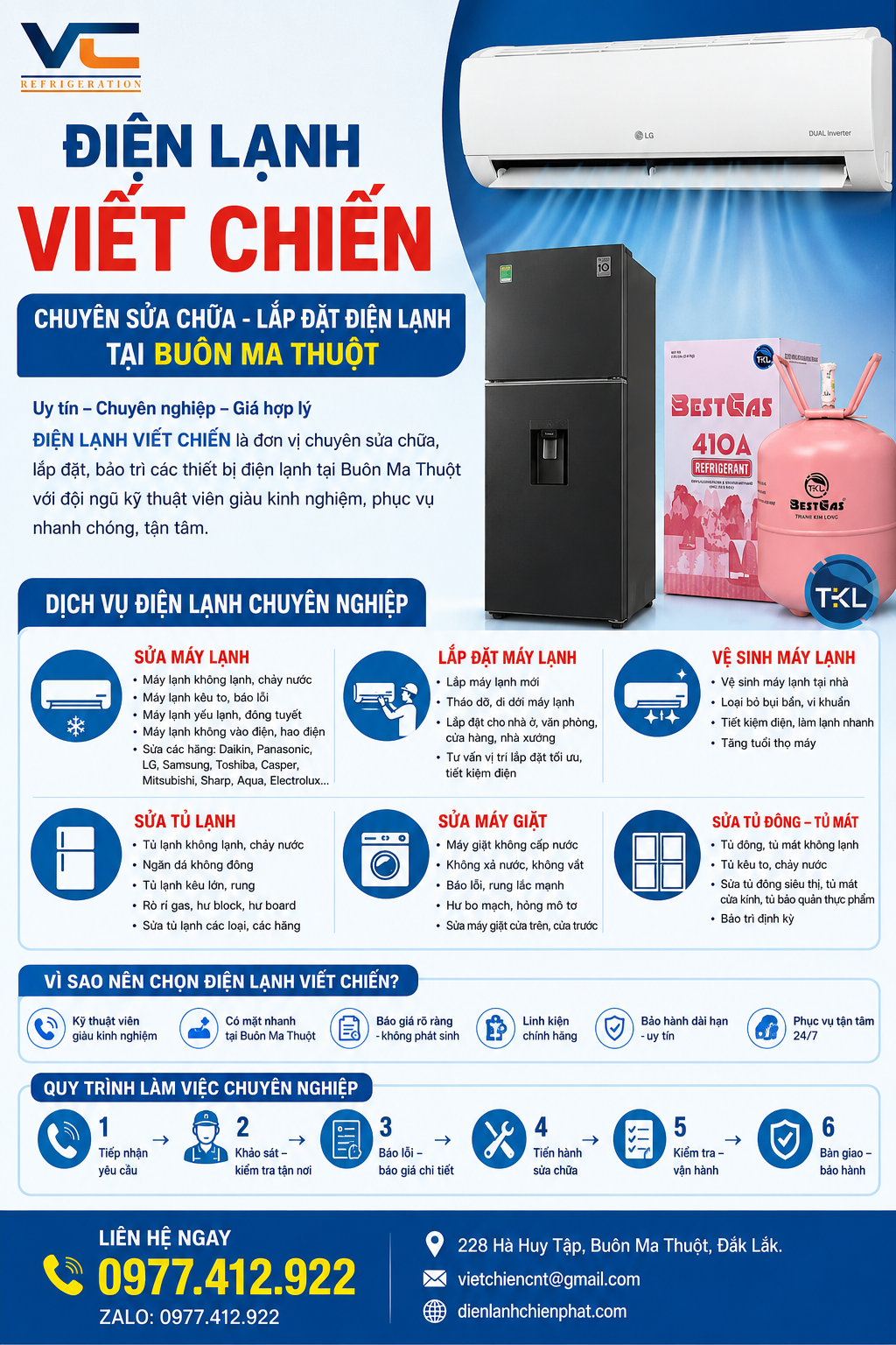 sửa chữa điện lạnh Buôn Ma Thuột